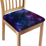 Blue Purple Cosmic Galaxy Space Print Chair Cushion Cover