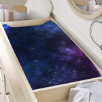 Blue Purple Cosmic Galaxy Space Print Changing Pad Cover