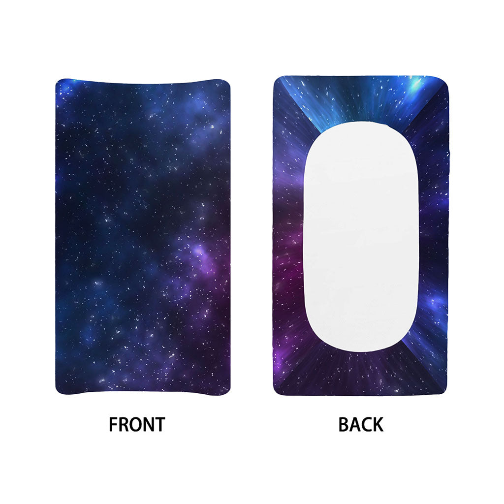 Blue Purple Cosmic Galaxy Space Print Changing Pad Cover
