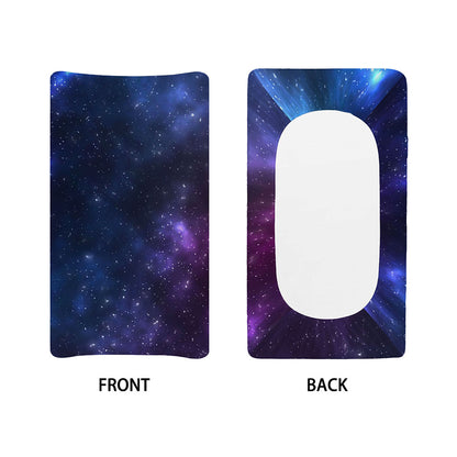 Blue Purple Cosmic Galaxy Space Print Changing Pad Cover
