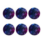 Blue Purple Cosmic Galaxy Space Print Coaster Set