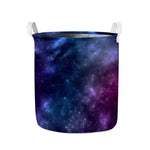 Blue Purple Cosmic Galaxy Space Print Collapsible Laundry Basket