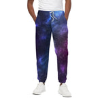 Blue Purple Cosmic Galaxy Space Print Cotton Pants