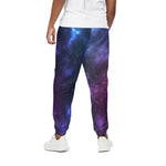 Blue Purple Cosmic Galaxy Space Print Cotton Pants