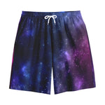 Blue Purple Cosmic Galaxy Space Print Cotton Shorts