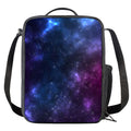 Blue Purple Cosmic Galaxy Space Print Crossbody Lunch Bag