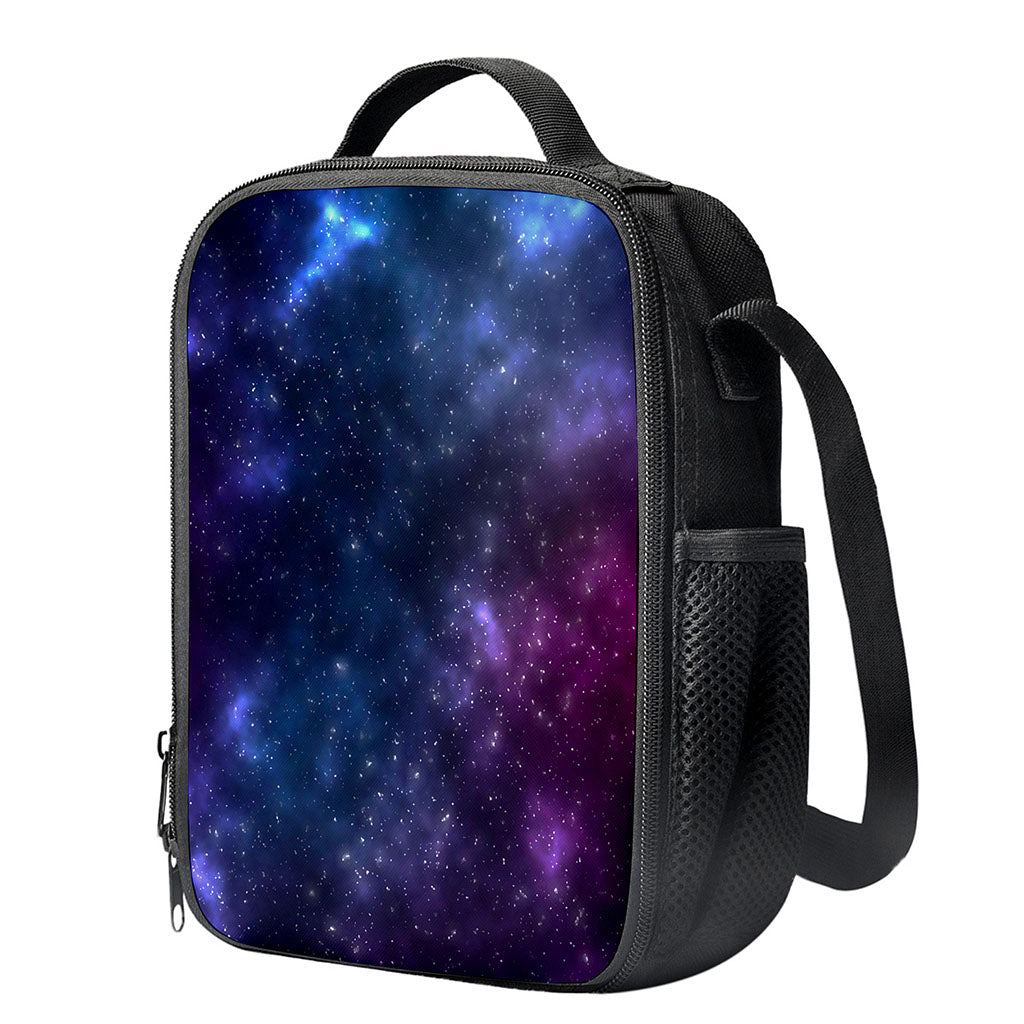 Blue Purple Cosmic Galaxy Space Print Crossbody Lunch Bag