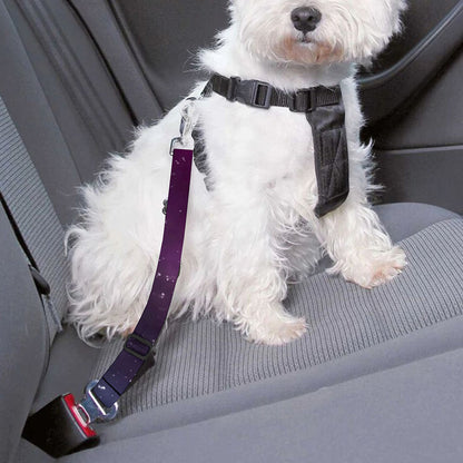 Blue Purple Cosmic Galaxy Space Print Dog Seat Belt