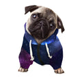 Blue Purple Cosmic Galaxy Space Print Dog Zip Up Hoodie
