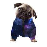 Blue Purple Cosmic Galaxy Space Print Dog Zip Up Jacket