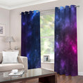 Blue Purple Cosmic Galaxy Space Print Extra Wide Grommet Curtains