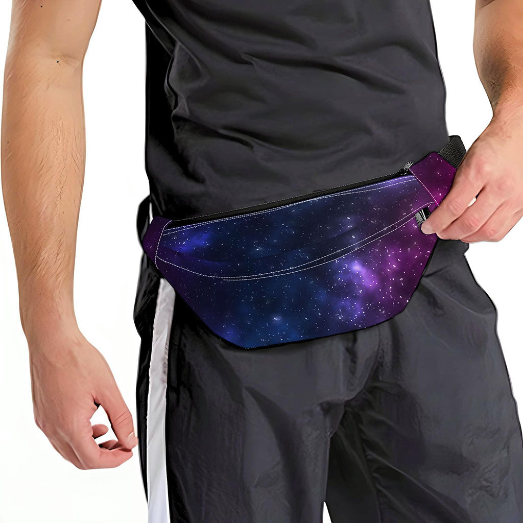 Blue Purple Cosmic Galaxy Space Print Fanny Pack