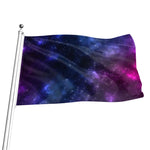 Blue Purple Cosmic Galaxy Space Print Flag