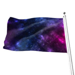 Blue Purple Cosmic Galaxy Space Print Flag