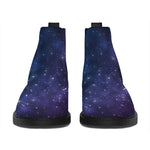 Blue Purple Cosmic Galaxy Space Print Flat Ankle Boots