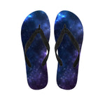 Blue Purple Cosmic Galaxy Space Print Flip Flops