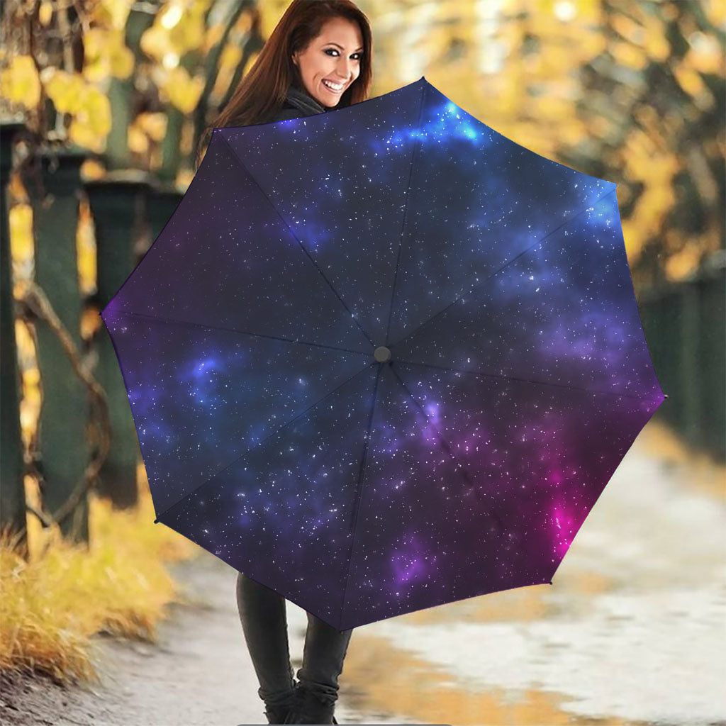 Blue Purple Cosmic Galaxy Space Print Foldable Umbrella