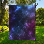 Blue Purple Cosmic Galaxy Space Print Garden Flag
