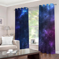 Blue Purple Cosmic Galaxy Space Print Grommet Curtains