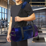 Blue Purple Cosmic Galaxy Space Print Gym Bag