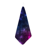 Blue Purple Cosmic Galaxy Space Print Hand Towel