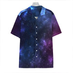 Blue Purple Cosmic Galaxy Space Print Hawaiian Shirt