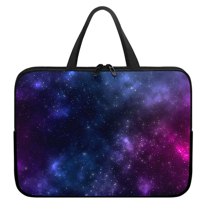 Blue Purple Cosmic Galaxy Space Print Laptop Sleeve With Handle