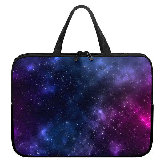Blue Purple Cosmic Galaxy Space Print Laptop Sleeve With Handle