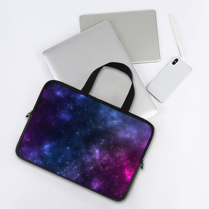 Blue Purple Cosmic Galaxy Space Print Laptop Sleeve With Handle