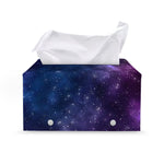 Blue Purple Cosmic Galaxy Space Print Leather Tissue Box Cover