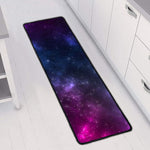 Blue Purple Cosmic Galaxy Space Print Long Kitchen Mat