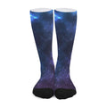 Blue Purple Cosmic Galaxy Space Print Long Socks