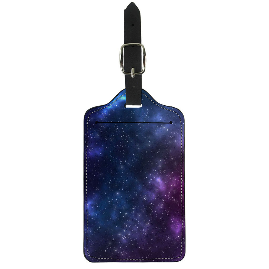 Blue Purple Cosmic Galaxy Space Print Luggage Tag