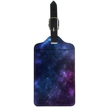 Blue Purple Cosmic Galaxy Space Print Luggage Tag