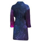 Blue Purple Cosmic Galaxy Space Print Men's Bathrobe