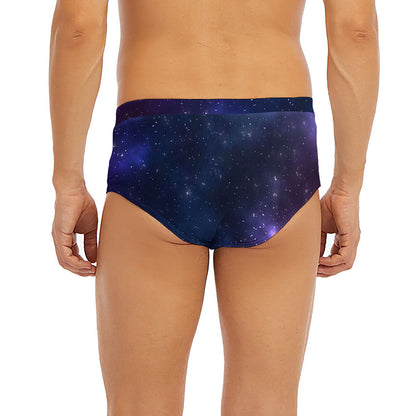 Blue Purple Cosmic Galaxy Space Print Men's Briefs