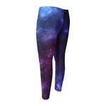 Blue Purple Cosmic Galaxy Space Print Men's Compression Pants