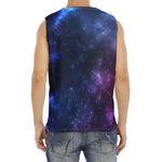 Blue Purple Cosmic Galaxy Space Print Men's Fitness Tank Top