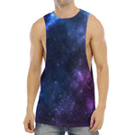 Blue Purple Cosmic Galaxy Space Print Men's Muscle Tank Top