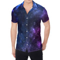Blue Purple Cosmic Galaxy Space Print Men's Shirt