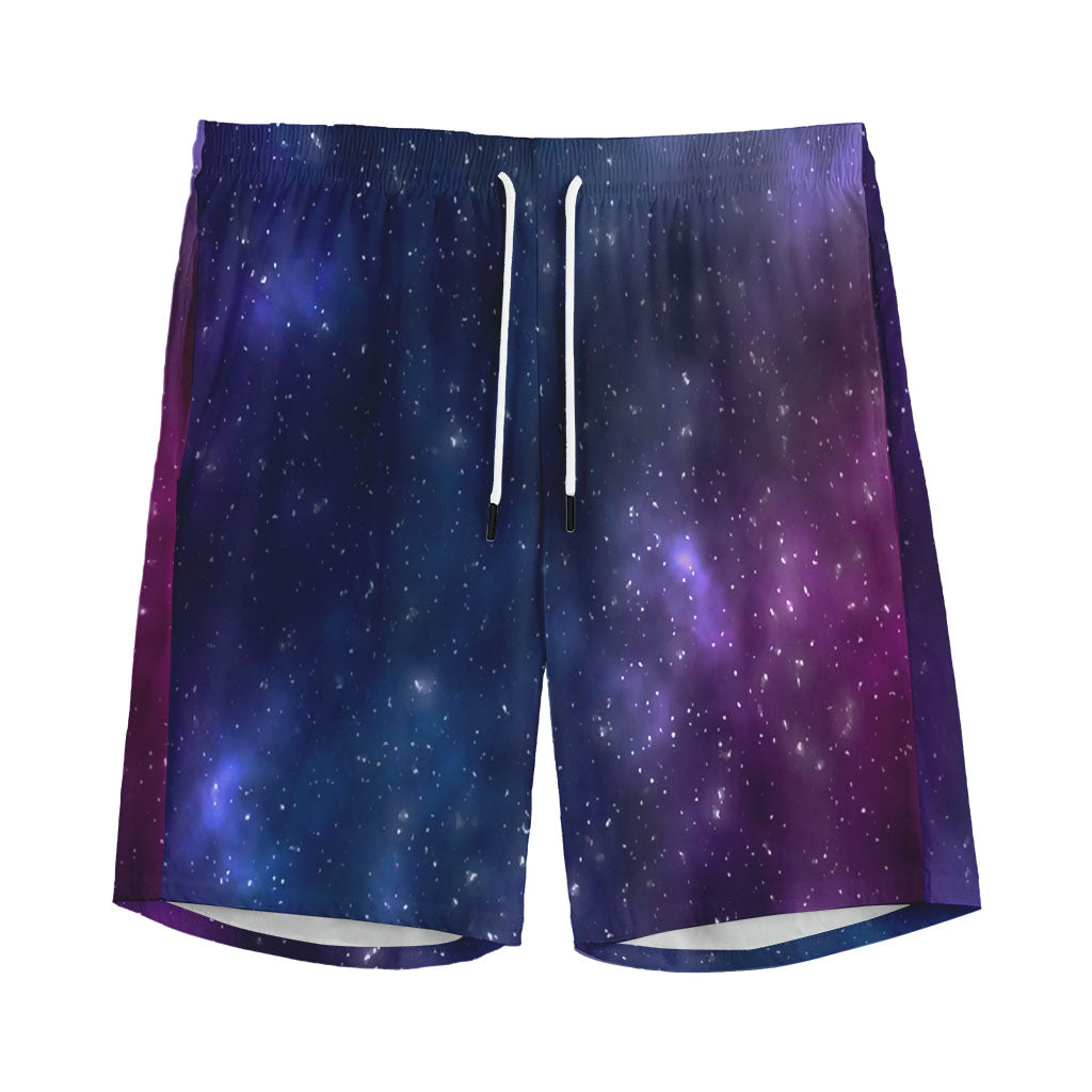 Blue Purple Cosmic Galaxy Space Print Men's Sports Shorts