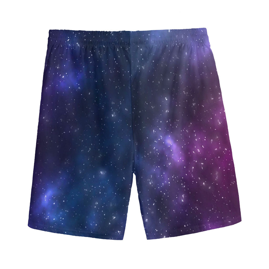 Blue Purple Cosmic Galaxy Space Print Men's Sports Shorts