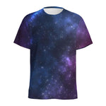Blue Purple Cosmic Galaxy Space Print Men's Sports T-Shirt
