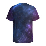 Blue Purple Cosmic Galaxy Space Print Men's Sports T-Shirt