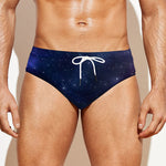 Blue Purple Cosmic Galaxy Space Print Men's Swim Briefs