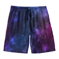 Blue Purple Cosmic Galaxy Space Print Men's Swim Trunks