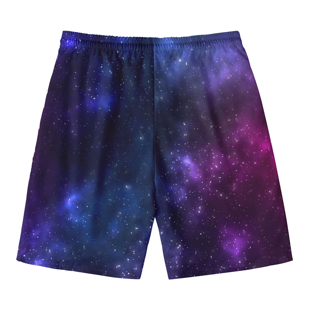 Blue Purple Cosmic Galaxy Space Print Men's Swim Trunks