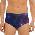 Blue Purple Cosmic Galaxy Space Print Men's Triangle Swim Briefs