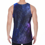 Blue Purple Cosmic Galaxy Space Print Men's Velvet Tank Top