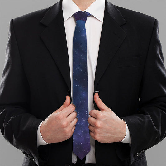 Blue Purple Cosmic Galaxy Space Print Necktie